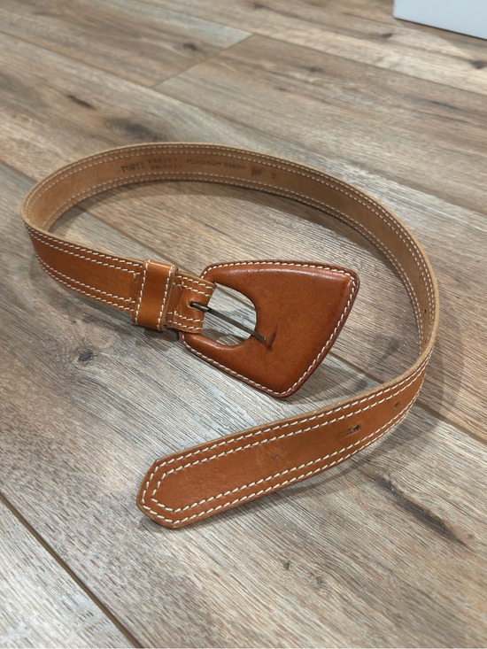Morris Moskowitz Accessories - MORRIS MOSKOWITZ Rare Vintage 1970s  Geometric Buckle Leather Belt | Size 25”